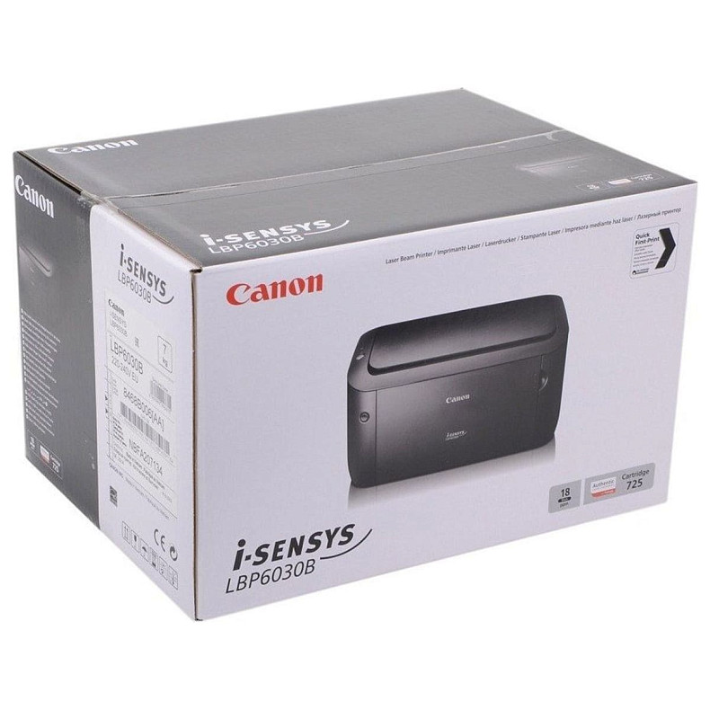 Принтер Canon i-SENSYS LBP6030B bundle 2 cartridges Canon 725 (8468B042)