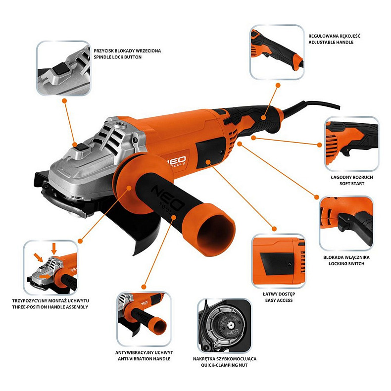 Шліфмашина кутова Neo Tools 04-715