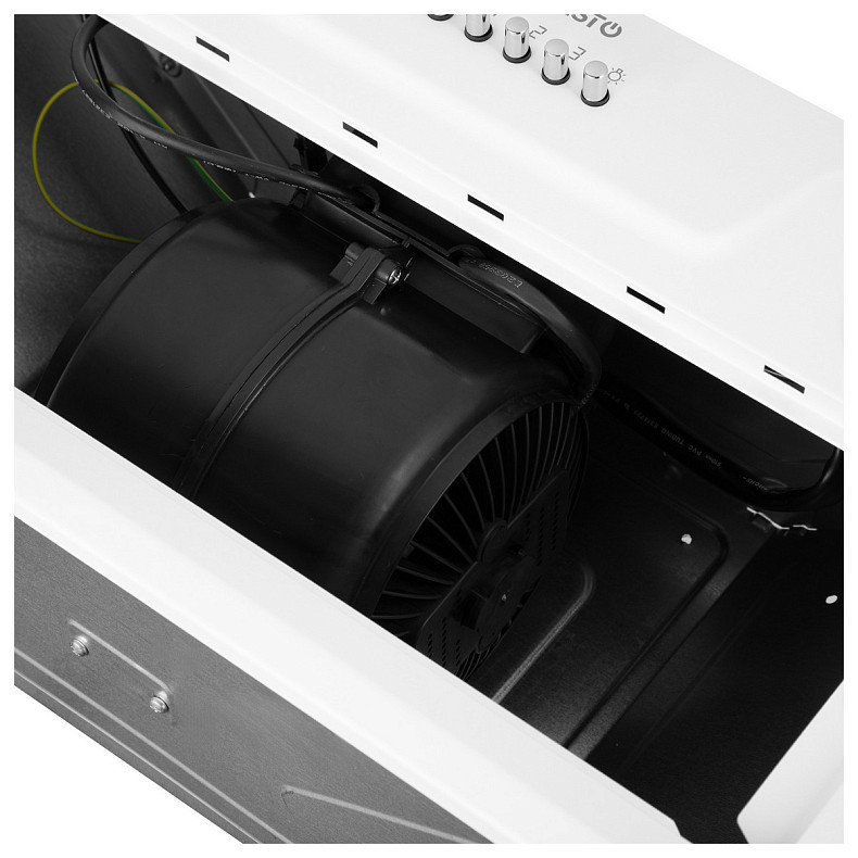 Витяжка Ardesto вбудована, 52см, 450м3ч, метал, 2х1Вт LED, кнопкове, білий