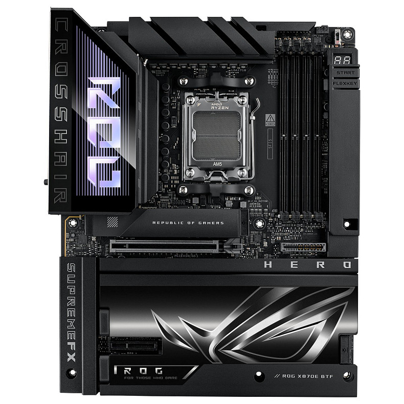 Материнcька плата ASUS ROG CROSSHAIR X870E HERO BTF sAM5 X870E 4xDDR5 M.2 HDMI Wi-Fi BT ATX прихован