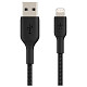 Кабель USB-A > Lightning подзарядка/синхронизация Belkin, 1м, плетеный, черный