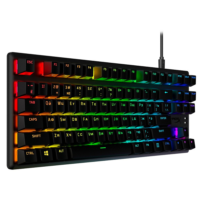 Клавіатура HyperX Alloy Origins Core PBT Red USB RGB ENG/UA Black