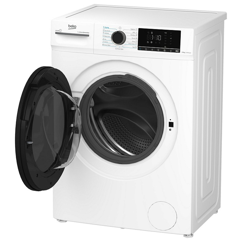 Прально-сушильна машина Beko фронтальна, 7(5)кг, 1400, D, 52см, дисплей, інвертор, пара, білий