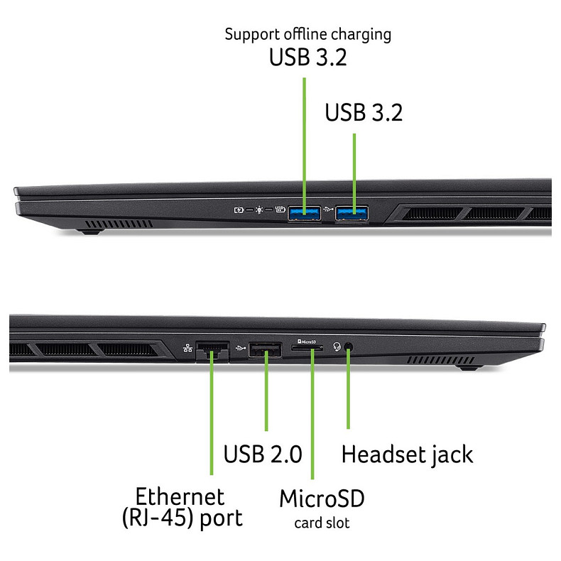 Ноутбук Acer Nitro 16S AN16S-61 16" WQXGA IPS, AMD R9-365, 32GB, F2TB, NVD5070-8, Lin, чорний