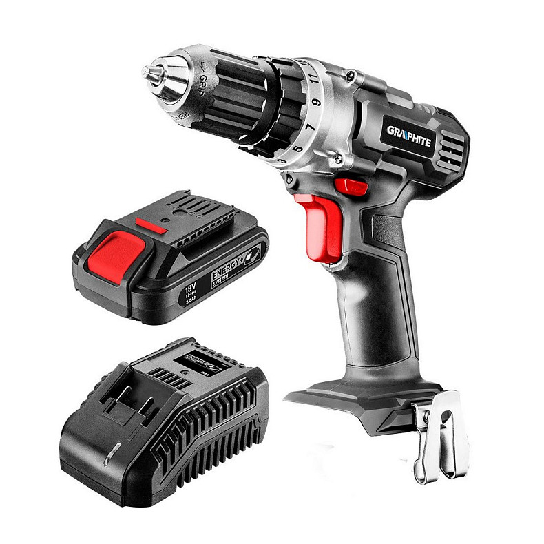 Шуруповерт-дрель аккумуляторная GRAPHITE 58G000-SET1