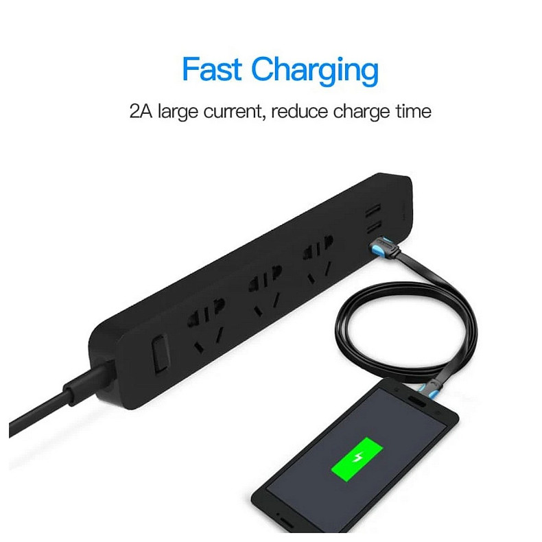 Кабель USB 2.0 AM-micro BM 0.5м Black Vention