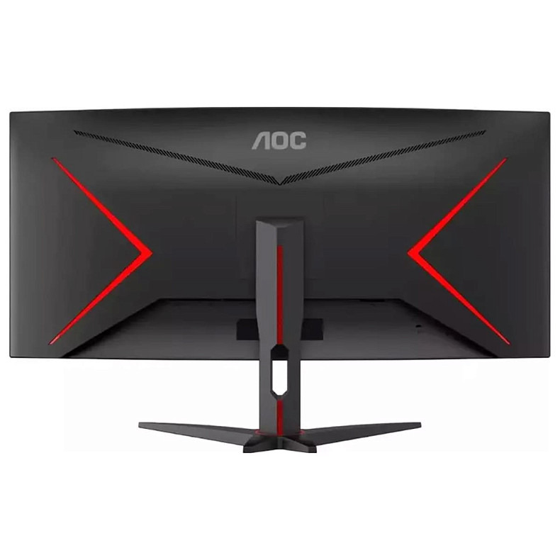 Монітор 34" AOC CU34G2XE, WQHD, VA, 144Гц, 1мс, вигнутий, DP, HDMI, колонки, чорний з червоним