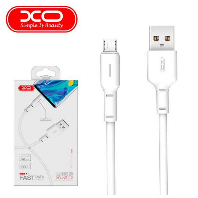 Кабель XO NB112 USB - Micro USB (M/M), 1 м, White (NB112-M-WH)