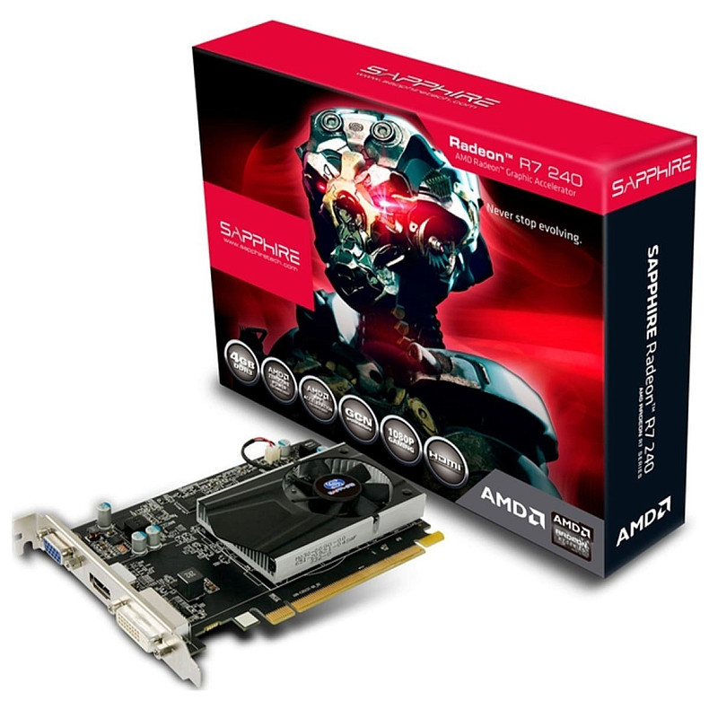 Видеокарта AMD Radeon R7 240 Sapphire, 4GB DDR3, PCI Express (11216-35-20G)
