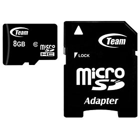 Карта памяти MicroSDHC 8GB Class 10 Team + SD-adapter (TUSDH8GCL1003)