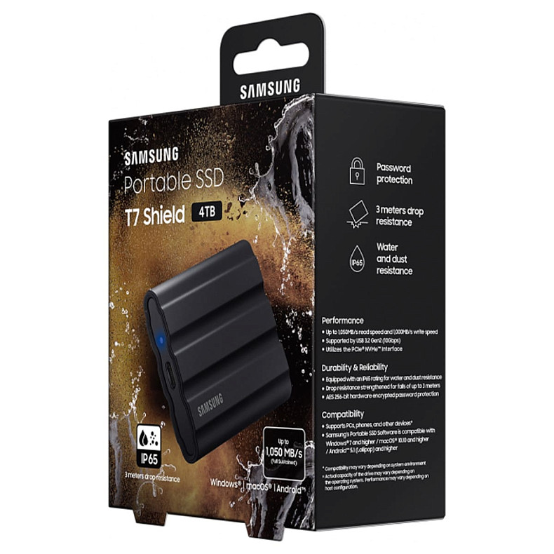 Накопитель SSD SAMSUNG USB3.2 4TB EXT. SHIELD T7 MU-PE4T0S/EU