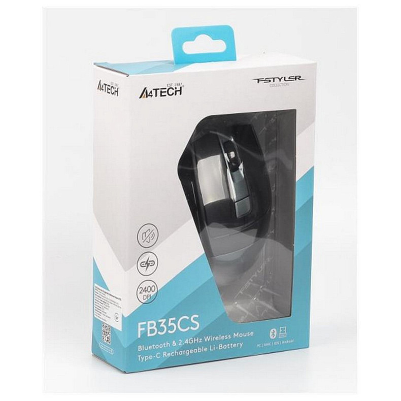 Мишка A4Tech Fstyler FB35CS Midnight Green USB