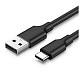 Кабель USB 2.0 AM-Type-C M, 1.5 м, 3.0A, (18W) Nickel Plating Чорний, US287 UGREEN