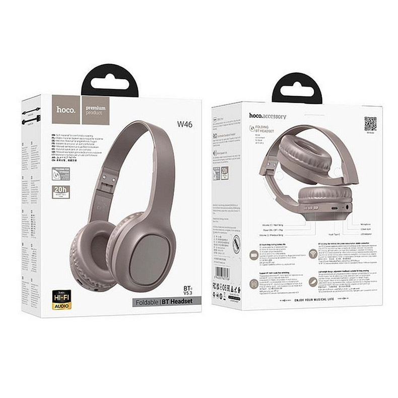 Bluetooth-гарнитура Hoco W46 Brown (W46BR)