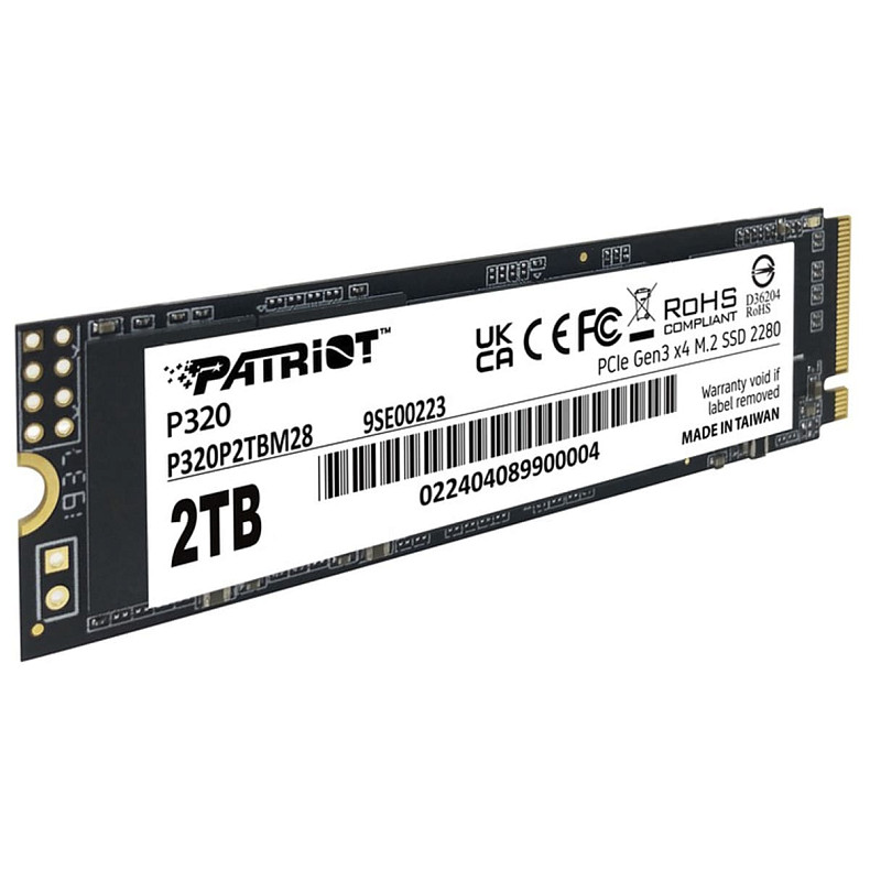 SSD диск 2TB Patriot P320 M.2 2280 PCIe 3.0 x4 NVMe TLC (P320P2TBM28)