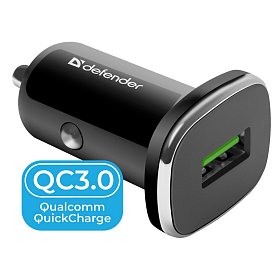 Автозарядка 1xUSB 18W (USB-A) QC3.0 3А UCA-91 черная Defender