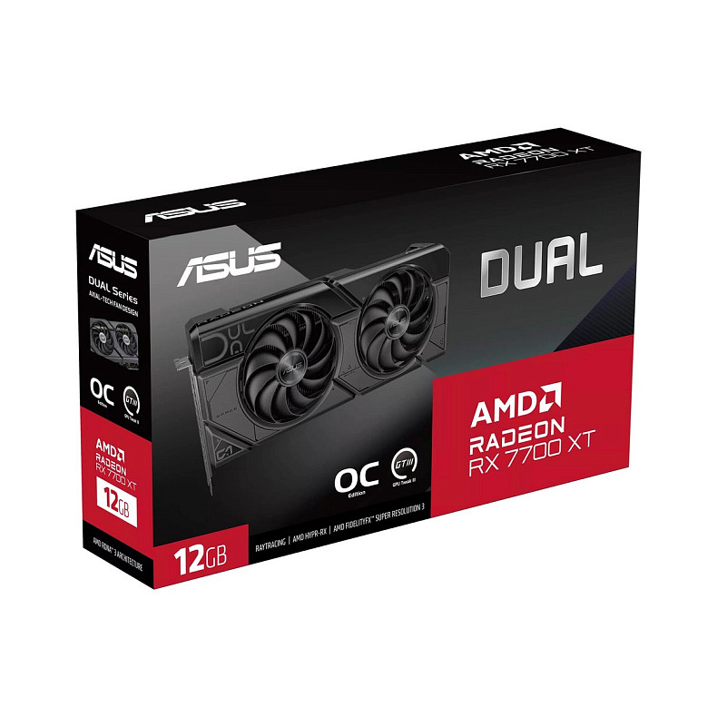 Видеокарта AMD Radeon RX 7700 XT 12GB GDDR6 Dual OC Asus (DUAL-RX7700XT-O12G)