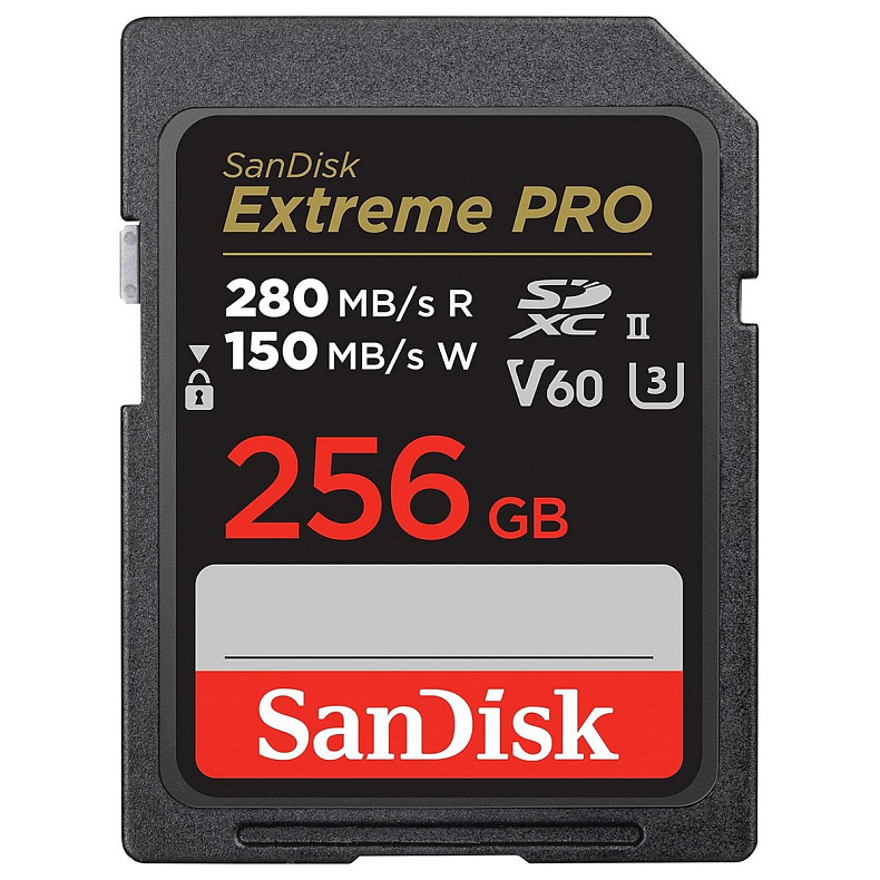 Карта памяти SanDisk SD 256GB C10 UHS-II U3 ??R280/W150MB/s Extreme Pro V60
