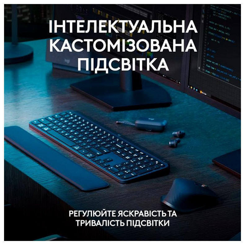 Клавиатура LOGITECH MX Keys S, Wireless, Ukr, Graphite (L920-011593)