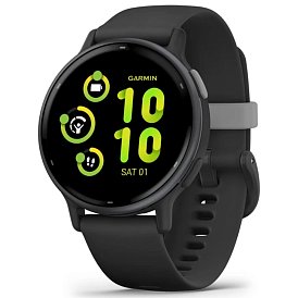 Спортивные часы GARMIN Vivoactive 5 Slate Aluminum Bezel with Black Case and Silicone Band