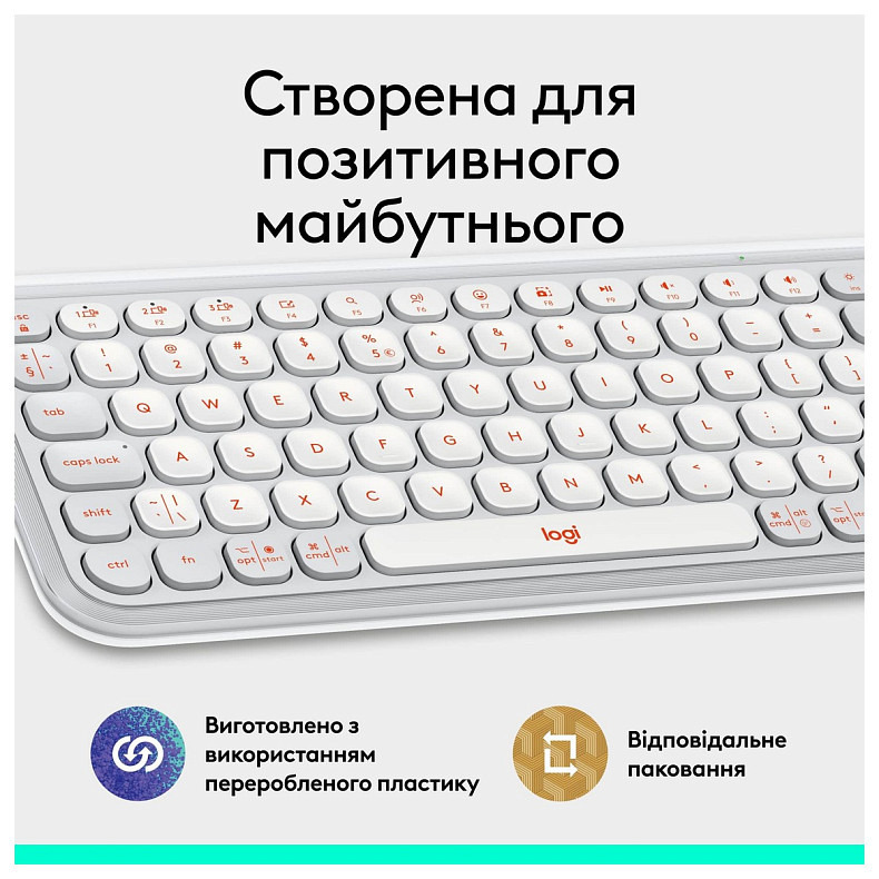 Клавіатура Logitech Pop Icon Keys Off White (920-013072)