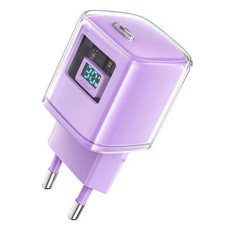 Зарядное устройство 1xUSB-C 30W Gan A53 Fast Charger alfalfa purple Acefast
