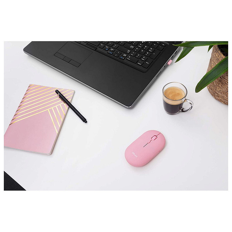 Мышка Trust Puck Rechargeable Ultra-Thin BT WL Silent Pink