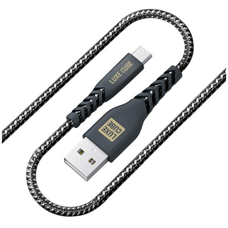 Кабель Luxe Cube Kevlar USB-microUSB, 1.2м, чорний (8886668686242)