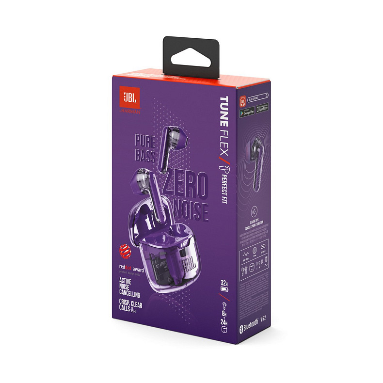 Наушники TWS JBL Tune Flex Ghost Edition Purple (JBLTFLEXGPUR)