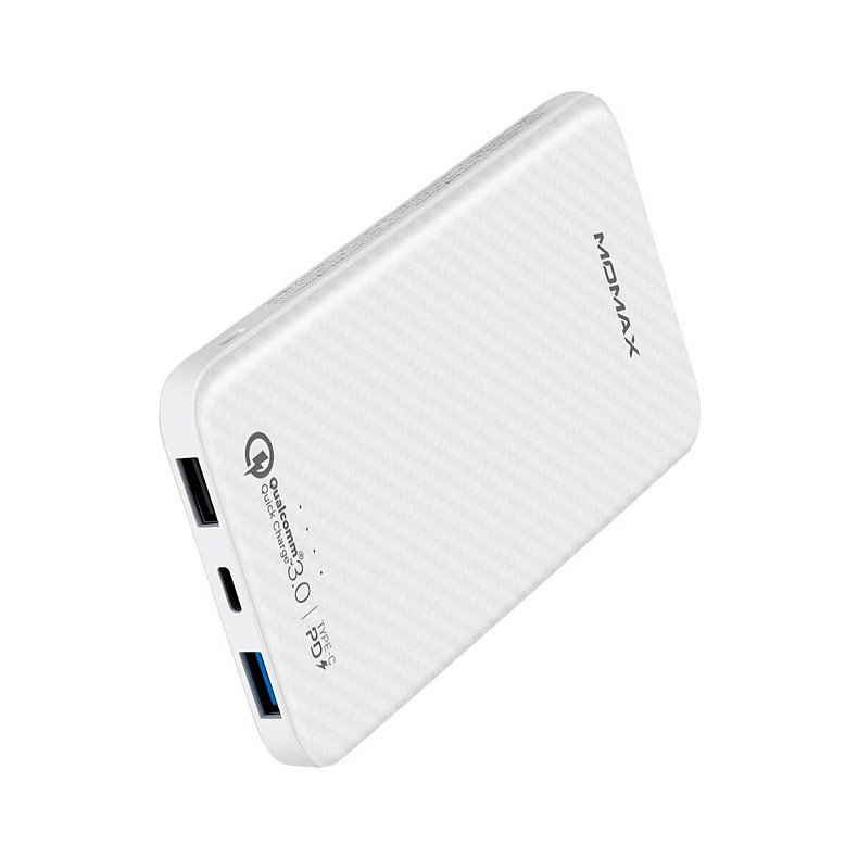 Универсальная мобильная батарея MOMAX iPower Minimal PD Quick Charge External Battery Pack 10000mAh White (IP65W)