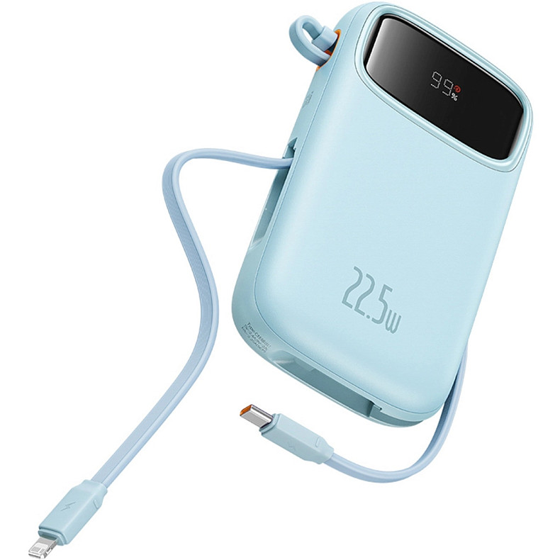УМБ Baseus 20000mAh Qpow2 22.5W PD,QC3.0 USB-A, USB-C In/Out, with USB-C/Lightning cable,Blue
