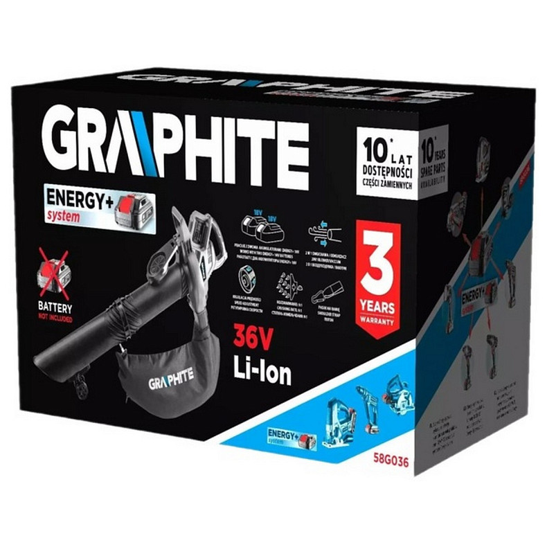 Акумуляторний вітродув GRAPHITE 58G036