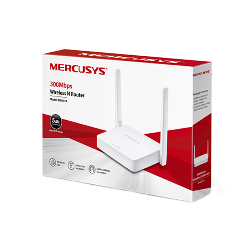 Wi-Fi Роутер Mercusys MW301R (N300, 1*FE Wan , 2*FE LAN)