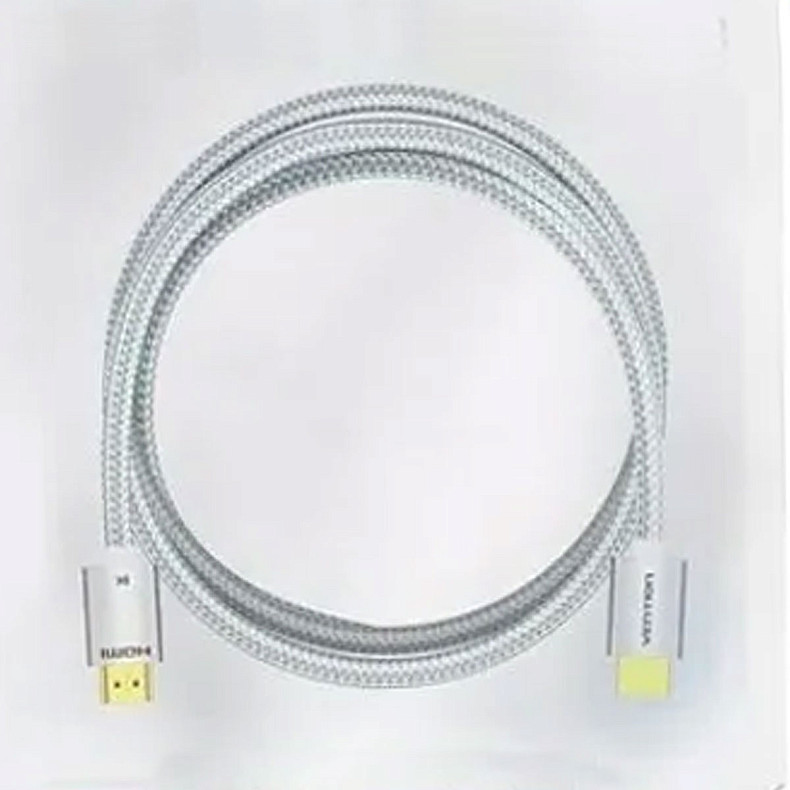 Кабель HDMI M-M, 2.0 м, V2.1, 8K 60Гц оплетка, Silver Metal Type Vention