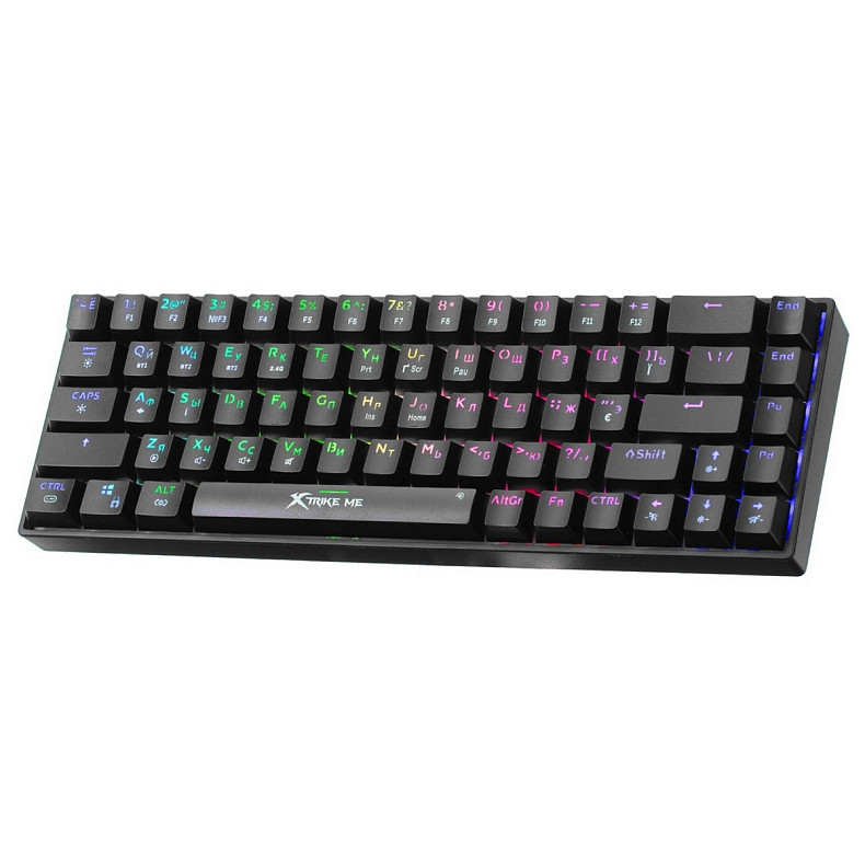 Клавіатура XTRIKE ME GK-995W UA,Bluetooth+2.4G+Type-C,68кл.2000мАг,RGB