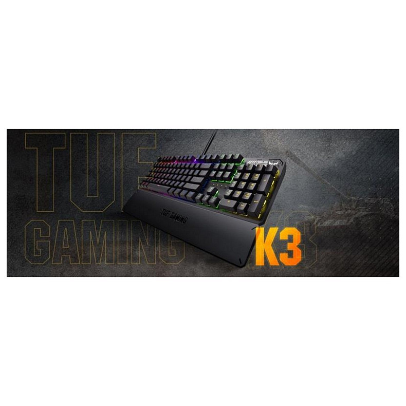 Клавіатура Asus TUF Gaming K3 RGB 104key Kailh BN UA Black (90MP01Q1-BKMA00)