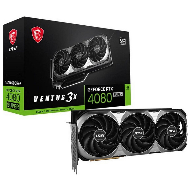 Видеокарта GF RTX 4080 Super 16GB GDDR6X Ventus 3X MSI (GeForce RTX 4080 SUPER 16G VENTUS 3X OC)