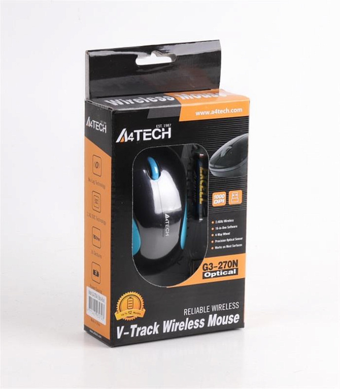 Мышка A4Tech G3-270N Black/Blue V-Track