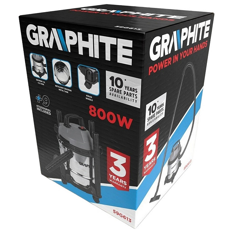 Пилосос професійний Graphite 800Вт (59G613)