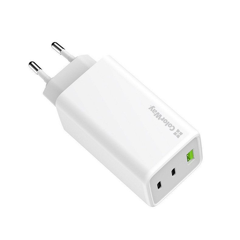 Сетевое зарядное устройство ColorWay GaN Mini 100W PD Port PPS USB (USB-2C1A) White (CW-CHS061PD-WT)