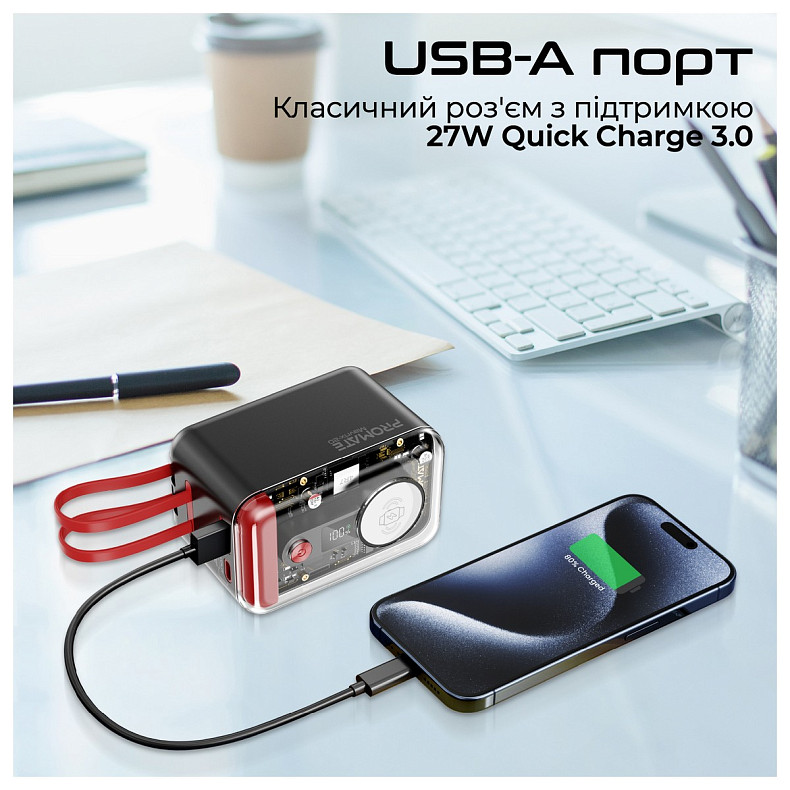 Универсальная мобильная батарея Promate Mavrix-20 20000mAh 65W Black (mavrix-20.black)