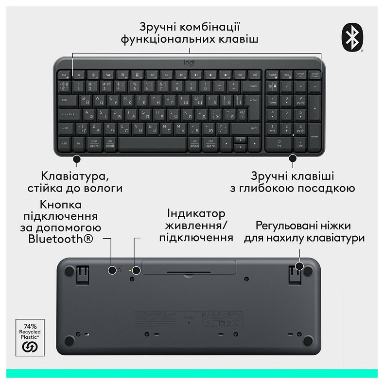 Бездротова Logitech K250 Graphite (920-013822)