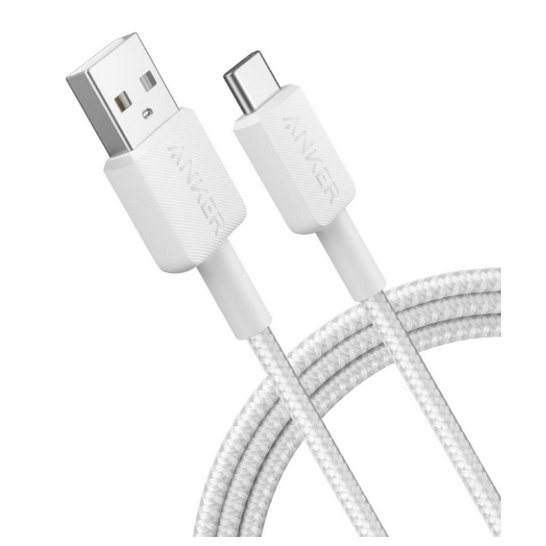 Кабель ANKER 322 USB-A to USB-C - 0.9m Nylon (Белый)
