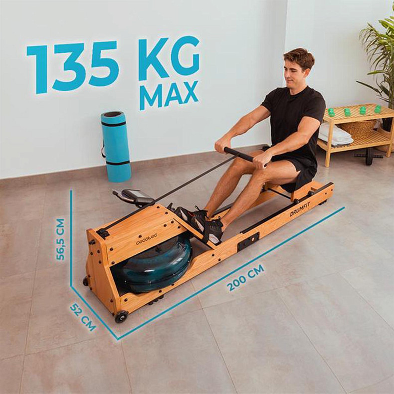 Гребной тренажер Cecotec Drumfit Rower 20000 Neptuno Wood