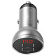 Автозарядка 2xUSB 24W (USB-A) QC 3.0 + Digital Display Серебряная Baseus