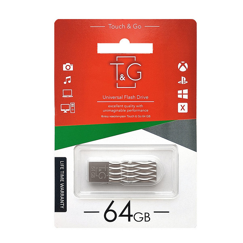 Флеш-накопитель USB 64GB T&G 103 Metal Series Silver (TG103-64G)