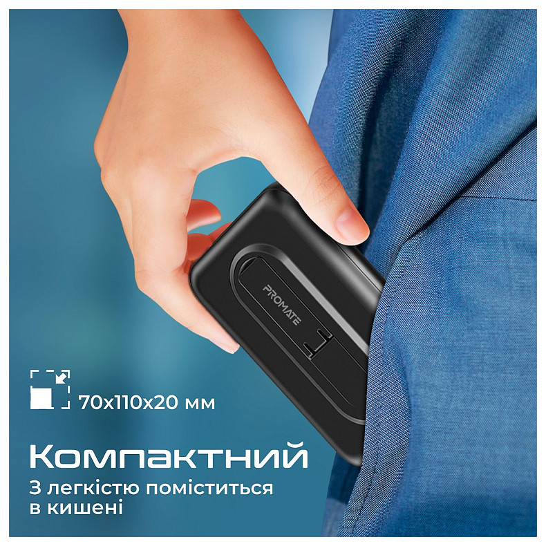 Универсальная мобильная батарея Promate powermag-10pro.black 10000mAh