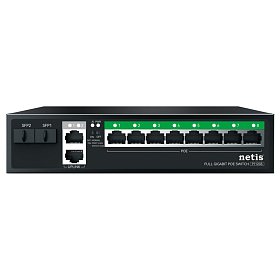 Коммутатор Netis P112GS 12xGE (8xPoE, 2xUplink, 2xSFP), 120Вт, Неуправляемый