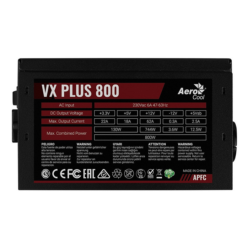 Блок живлення AeroCool VX Plus 800 (ACPN-VS80AEY.11)