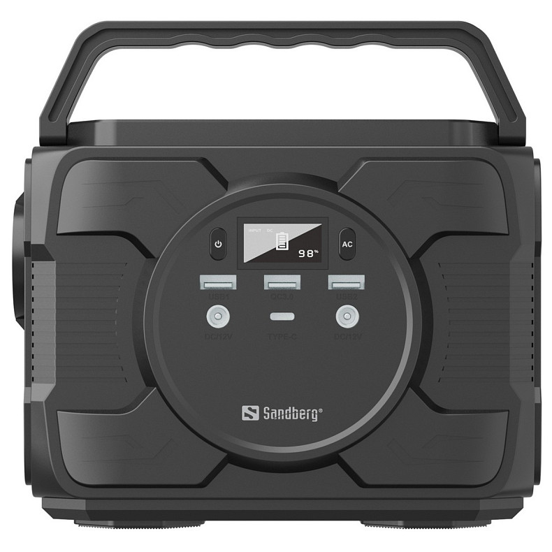 Зарядная станция Sandberg AC 200 (173 Вт/ч) 200W, Type-C in/out 100W, Li-ion, фонарик 4Вт